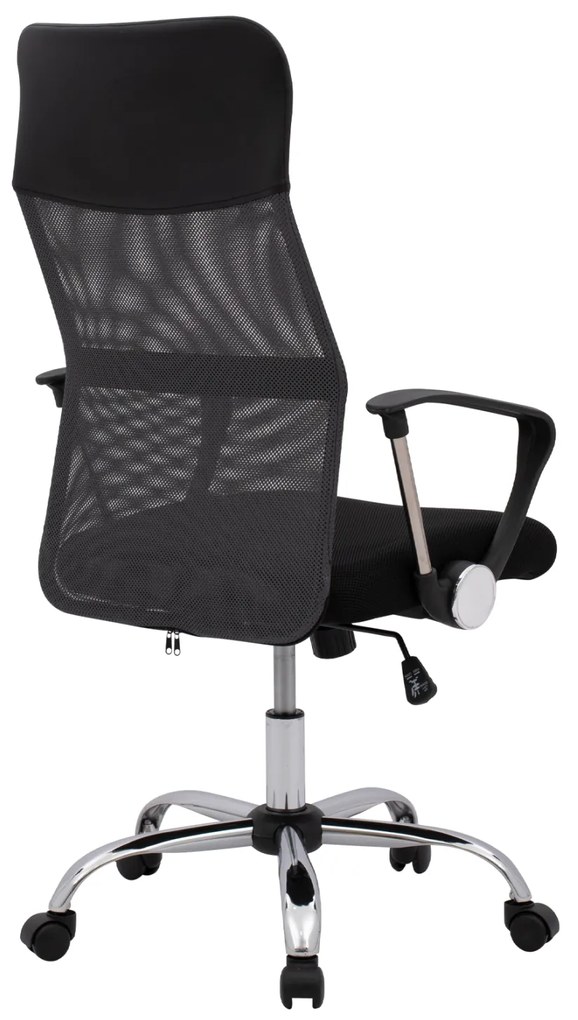 ΚΑΡΕΚΛΑ ΓΡΑΦΕΙΟΥ CABLE HM1000.10 ΜΑΥΡΟ ΓΚΡΙ MESH ΠΟΔΙ ΧΡΩΜΙΟΥ 61x58x118 εκ.