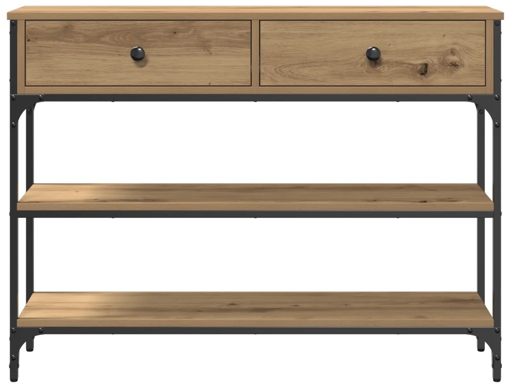 vidaXL Τραπέζι Κονσόλας με συρτάρι artisan δρυς 100 x 25 x 75 εκ.