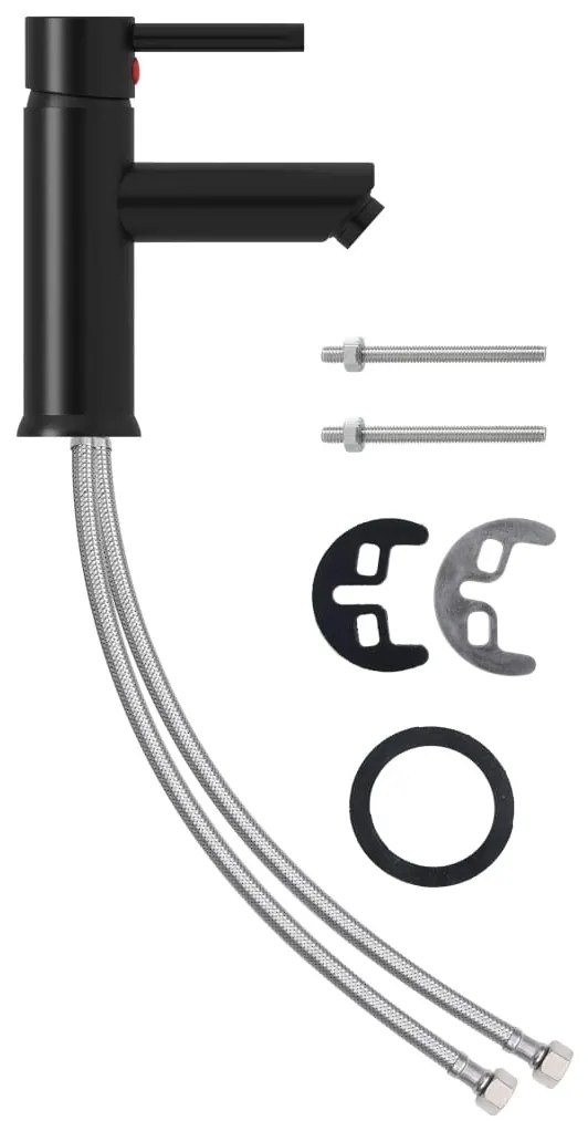 vidaXL Μπαταρία Νιπτήρα Μπάνιου Μαύρη 130 x 176 χιλ.