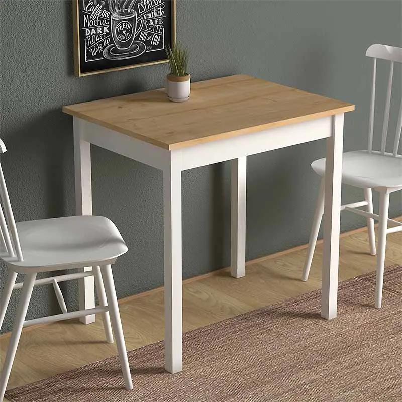 Τραπέζι Mini Megapap μεταλλικό - μελαμίνης χρώμα oak - λευκό 59x78x75εκ. - Μελαμίνη - GP022-0018,2