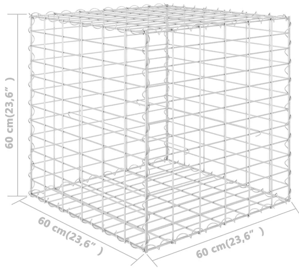 vidaXL Συρματοκιβώτιο Κύβος 60 x 60 x 60 εκ. από Ατσάλινο Σύρμα