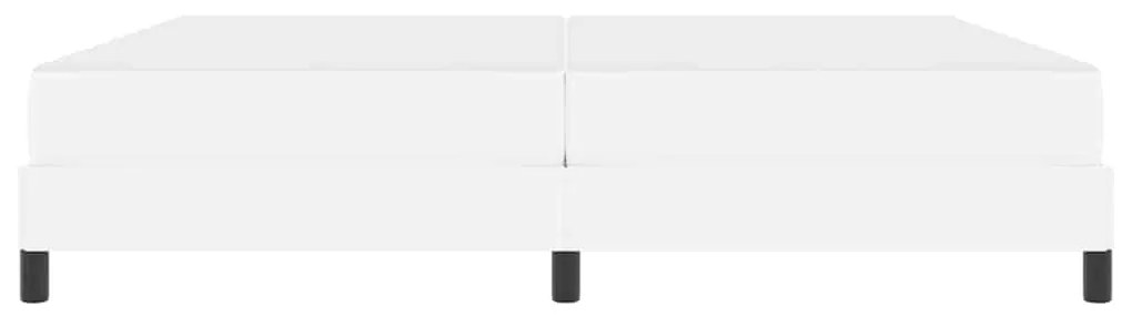 vidaXL Κρεβάτι με στρώμα Καθαρό Λευκό 200 x 200 cm Τεχνητό δέρμα