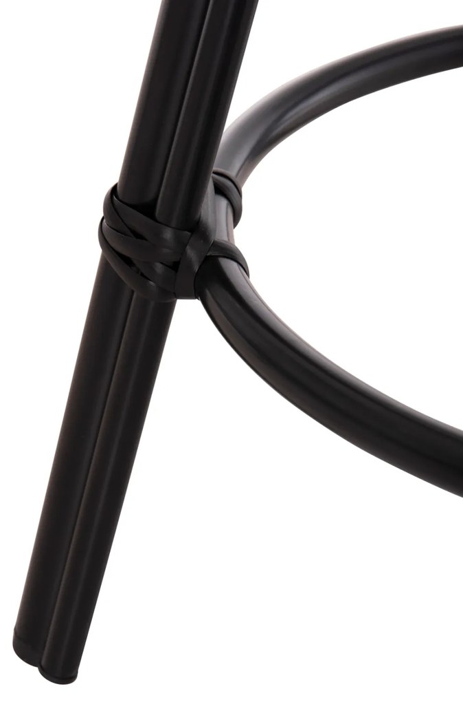 ΣΚΑΜΠΟ ΜΠΑΡ ΑΛΟΥΜΙΝΙΟΥ ΜΕΣΑΙΟΥ ΥΨΟΥΣ CHINO HM6286.02 BAMBOO LOOK & TEXTILENE ΜΑΥΡΟ Φ43x65Υεκ (1 Τεμμάχια)