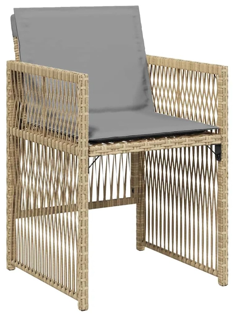 vidaXL Σέτ φαγητού για κήπο 5 pcs Μπεζ Χάλυβας με επίστρωση πούδρας