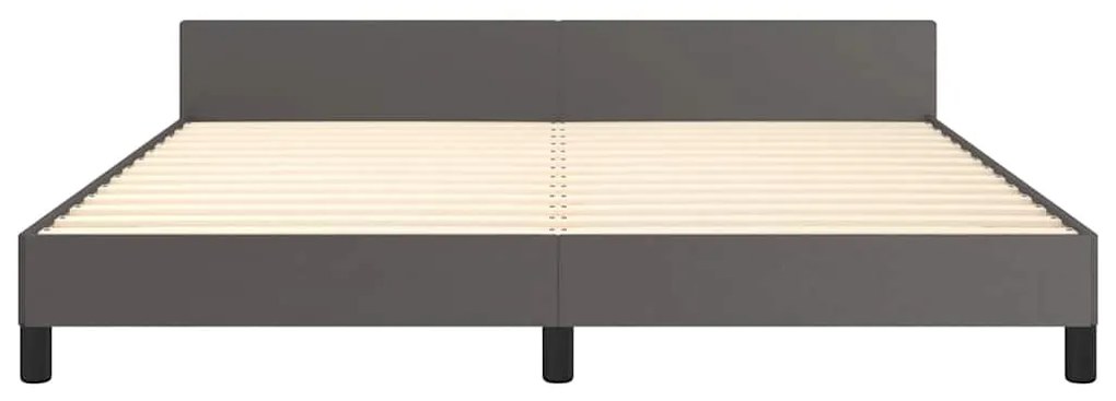 vidaXL Σκελετός Κρεβατιού με Κεφαλάρι Χωρίς Στρώμα Γκρι 160x200 εκ.