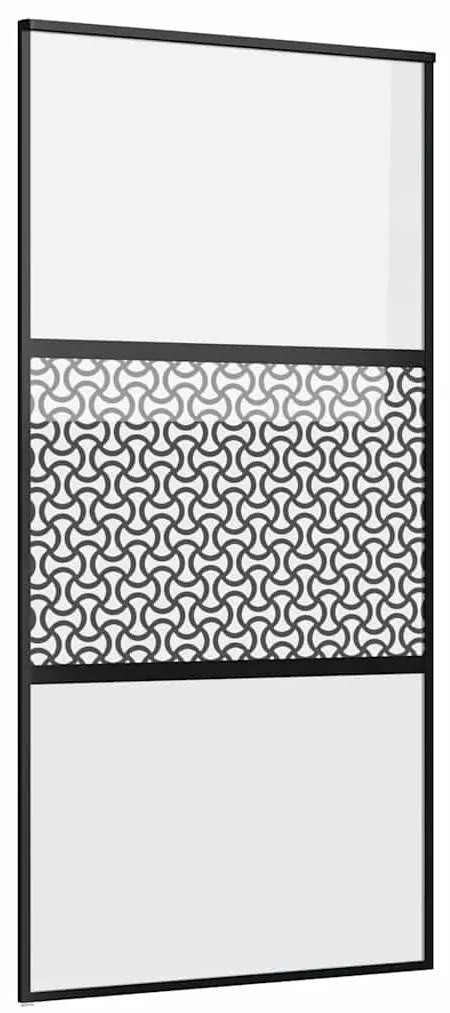 vidaXL Συρόμενη Πόρτα Μαύρο 102.5 x 205 cm Tempered γυαλί, Αλουμίνιο