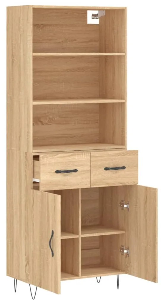 vidaXL Ντουλάπι Sonoma δρυς 69,5 x 34 x 180 εκ. από Επεξεργασμένο Ξύλο