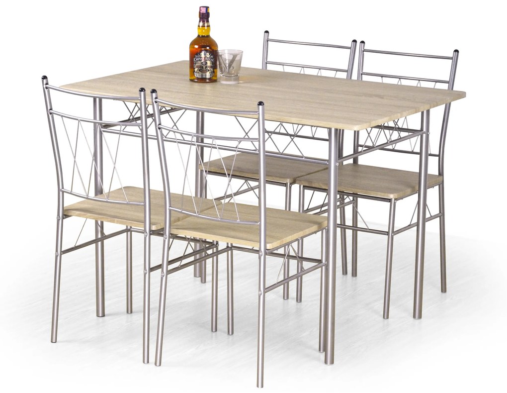 FAUST set + 4 chairs color: sonoma oak DIOMMI V-CH-FAUST-ZESTAW