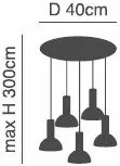 Φωτιστικό Οροφής  SE21-GM-4-5BL-MS3 ADEPT TUBE Gold Matt Pendant Black Metal Shade+ - 77-8650 - 51W - 100W - 77-8650