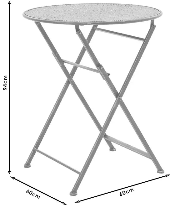 Τραπεζαρία κήπου Drill pakoworld σετ 3τεμ μέταλλο χρώμα χαλκού antique - 137-000005