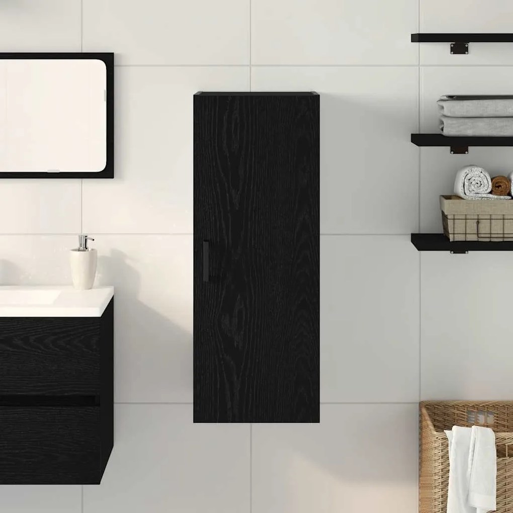 vidaXL Ντουλάπι Τοίχου Μαύρο Δρυς 34,5x34x90 εκ. από Τεχνητό Ξύλο