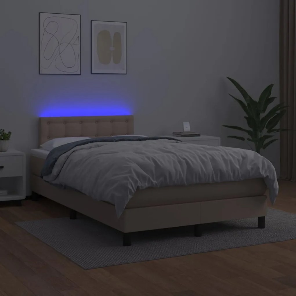 ΚΡΕΒΑΤΙ BOXSPRING ΣΤΡΩΜΑ&amp;LED ΚΑΠΟΥΤΣΙΝΟ 120X200 ΕΚ. ΣΥΝΘ. ΔΕΡΜΑ 3134218