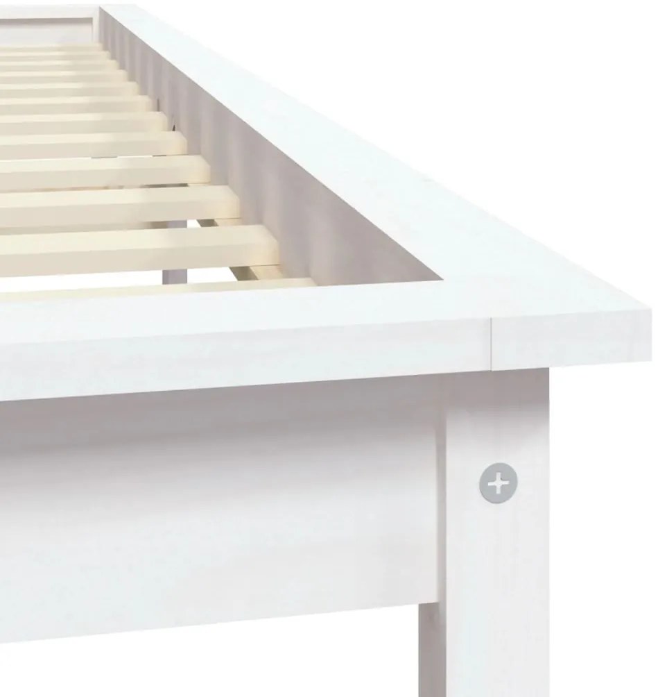 vidaXL Σκελετός Κρεβ. Χωρίς Στρώμα Λευκό 140x190 εκ Μασίφ Πεύκο