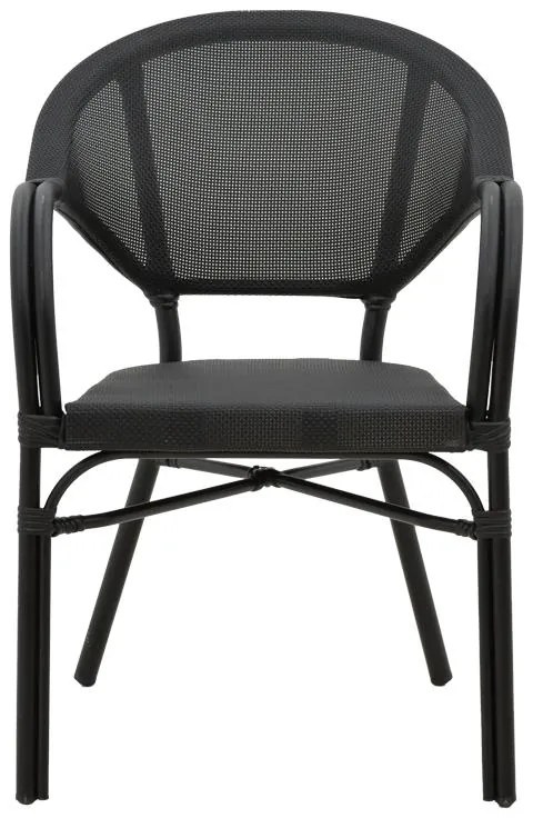 Καρέκλα - Πολυθρόνα Elyza μαύρο αλουμίνιο-μαύρο textilene 57x62x84 εκ. 57x62x83 εκ.