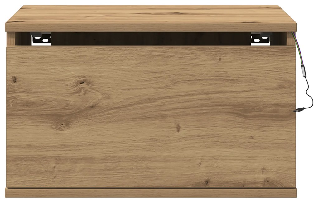 vidaXL κουζίνας κομοδίνο με LED τοίχου Artisan Oak 50x36x30 εκ.