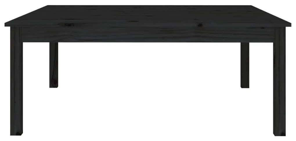 Τραπεζάκι Σαλονιού Μαύρο 100x100x40εκ. από Μασίφ Ξύλο Πεύκου - Μαύρο