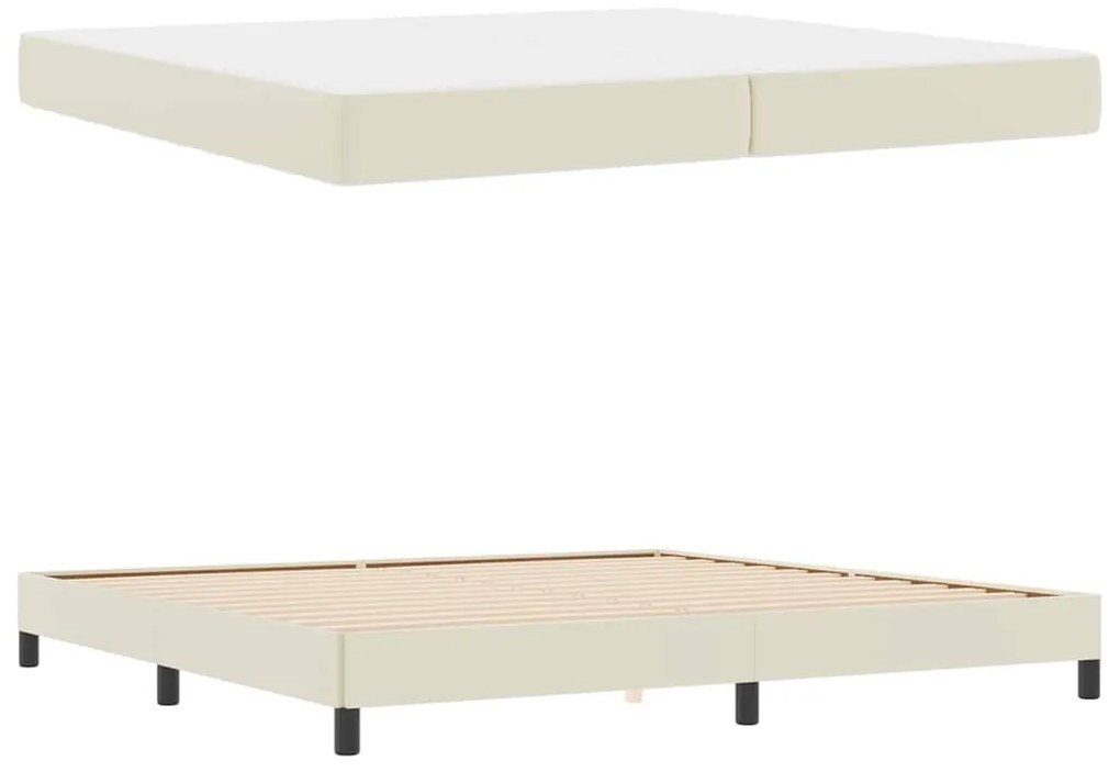 vidaXL Κρεβάτι Άλλο Κρεμ 200 x 200 cm Τεχνητό δέρμα