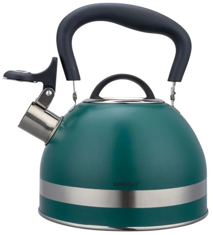 Τσαγιέρα με σφυρίχτρα Kinghoff KH 1855, 1.8l, Επαγωγή, Θερμομονωμένη λαβή, Πράσινο