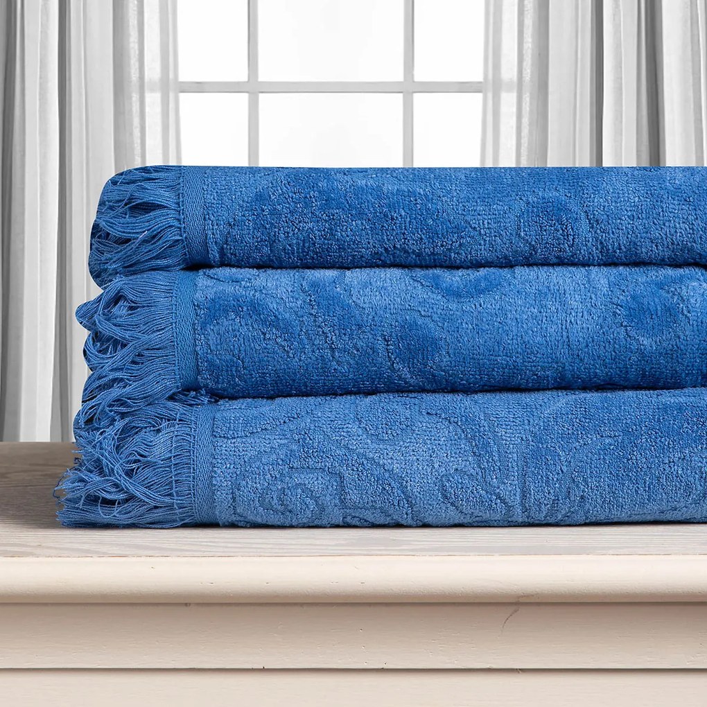 Πετσέτα Χεριών (40x60) Silk Fashion Alicia 520gsm Μπλε