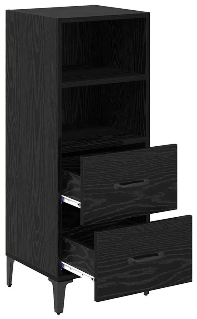 vidaXL Πλαϊνό γραφείο Μαύρη δρυς 34 x 34.5 x 90 εκ Επεξεργασμένο ξύλο