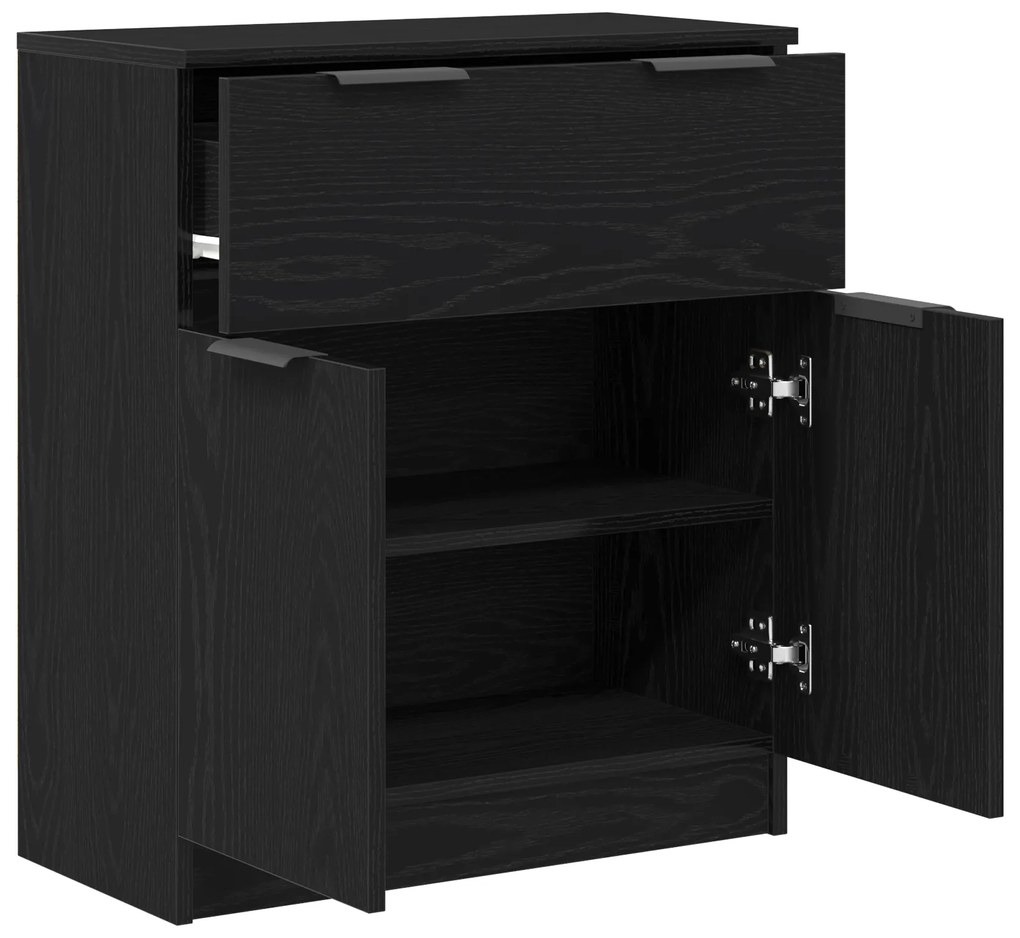 vidaXL Μαύρο Οξιά Κονσόλα 60x30x70 εκ Επεξεργασμένο Ξύλο