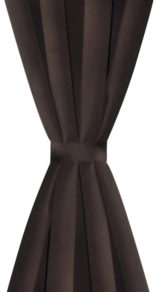 Κουρτίνες Συσκότισης με Μεταλλικούς Κρίκους 2 τεμ. Καφέ 135 x 245 εκ.