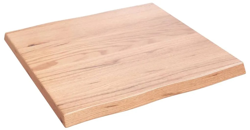 vidaXL Επιφ Τραπεζιού Αν Καφέ 60x60x(2-4)εκ. Ακατέργ. Μασίφ Ξύλο Δρυός