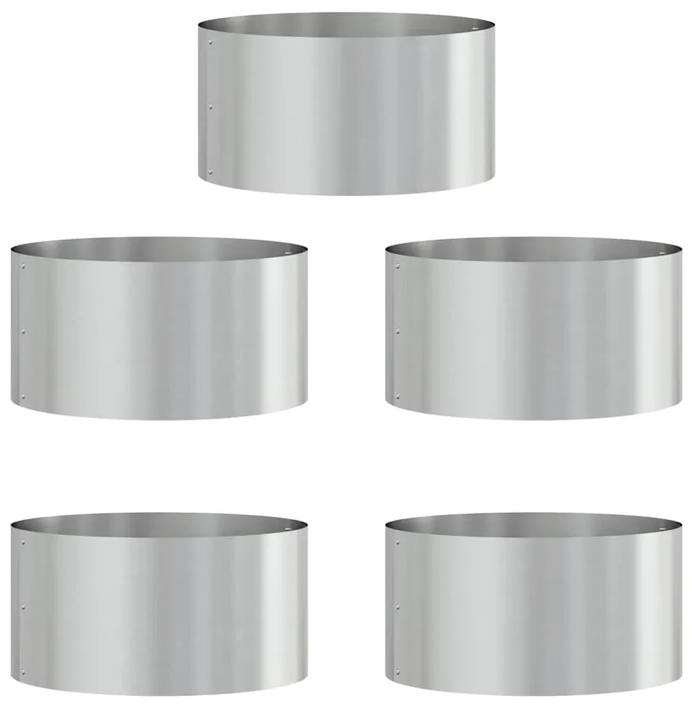 vidaXL Ζαρντινιέρες κήπου 5 pcs Ασημί 40 x 40 x 20 cm