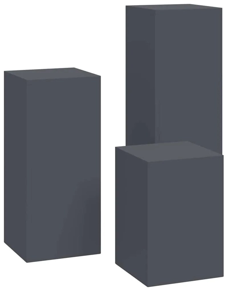 vidaXL Βάση φυτών 3 pcs Ανθρακί Ατσάλι