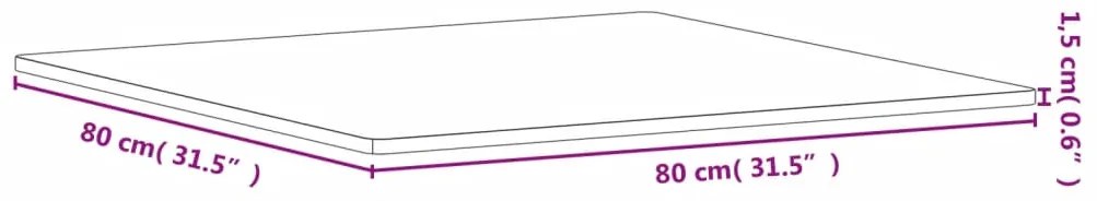 vidaXL Επιφάνεια Τραπεζιού Τετράγωνη 80x80x1,5 εκ. Μασίφ Ξύλο Οξιάς