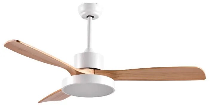 Primo PRCF-80616 Ανεμιστήρας Οροφής 52'' 130εκ. Με Τηλεχειριστήριο 1Φως LED 3Φτερά Λευκός με ξύλινα