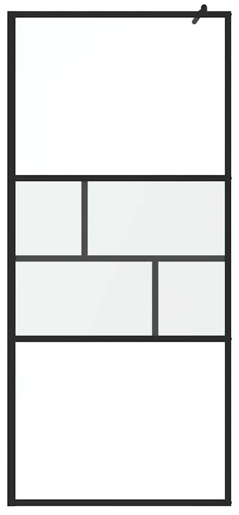vidaXL Τοίχος Ντους Walk-in Μαύρο 80 x 195 x 0.5 εκ.