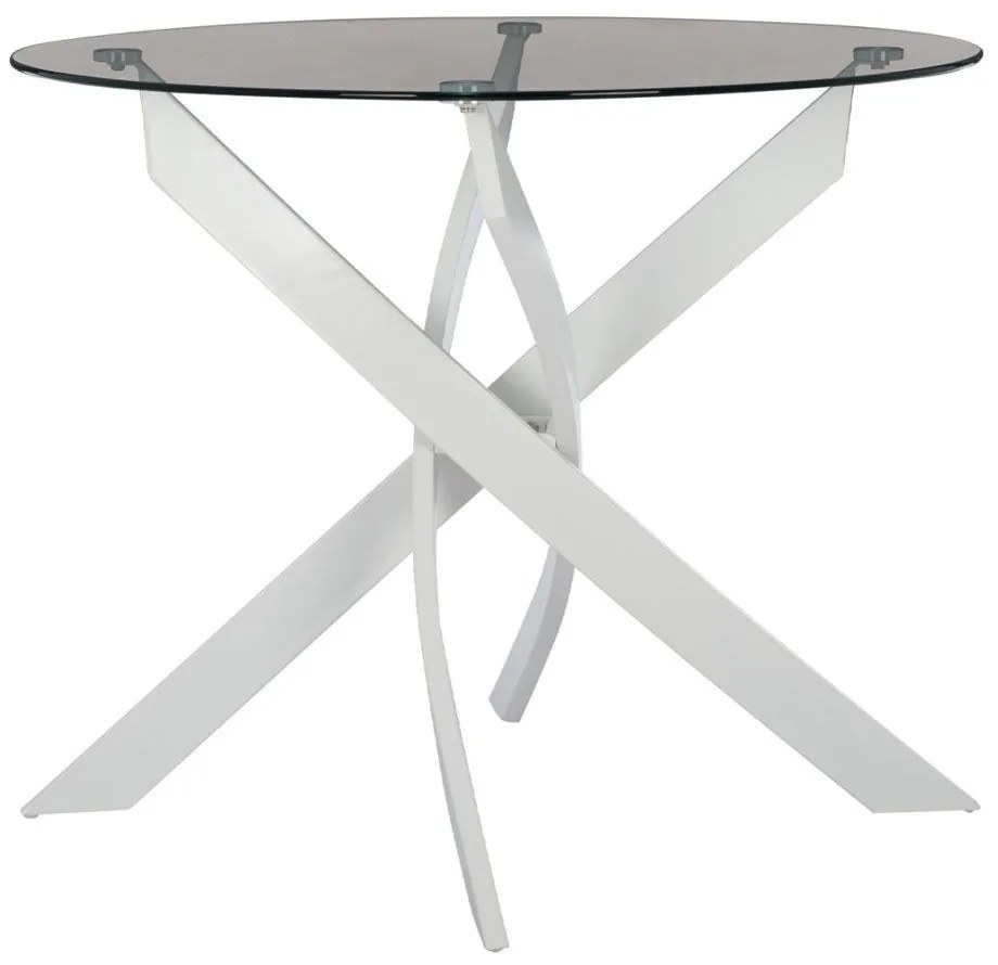 Τραπέζι Jafaru HM8499.03 Φ90x74cm White-Clear Metal, Glass