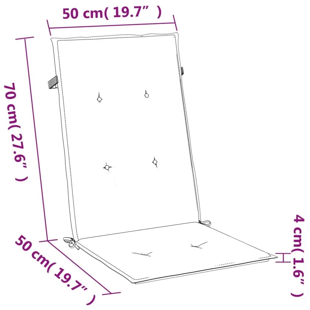 Μαξιλάρια Καρέκλας Κήπου Πλάτη 4τεμ Taupe 120x50x4 εκ. Ύφασμα - Μπεζ-Γκρι