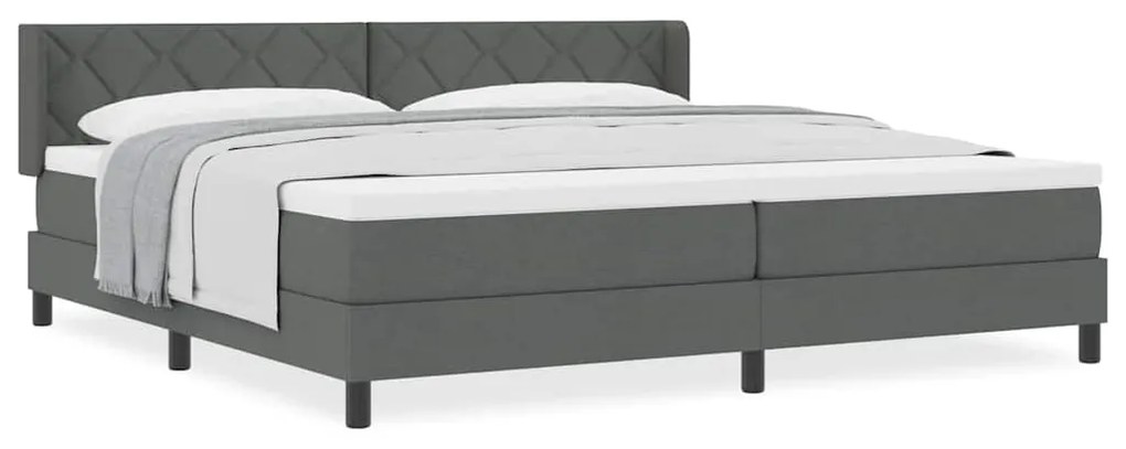 vidaXL Κρεβάτι box spring με στρώμα με στρώμα Σκούρο γκρι 200 x 200 cm