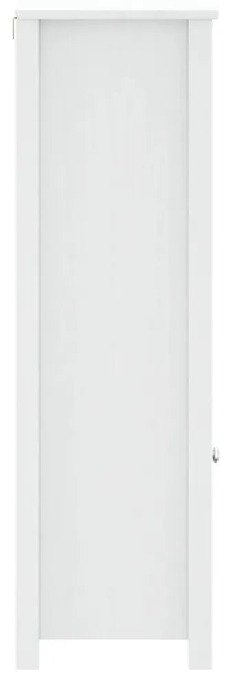 vidaXL Ντουλάπι Μπάνιου BERG Λευκό 40 x 34 x 110 εκ. Μασίφ Ξύλο Πεύκου