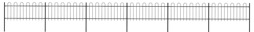 vidaXL Φράχτης Κήπου με Κορυφή από Ατσάλι 1070x80 εκ. Μαύρος