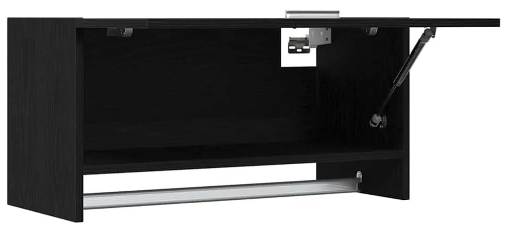 vidaXL Ντουλάπι με πόρτα Μαύρο 70 x 32.5 x 35 cm Επεξεργασμένο ξύλο