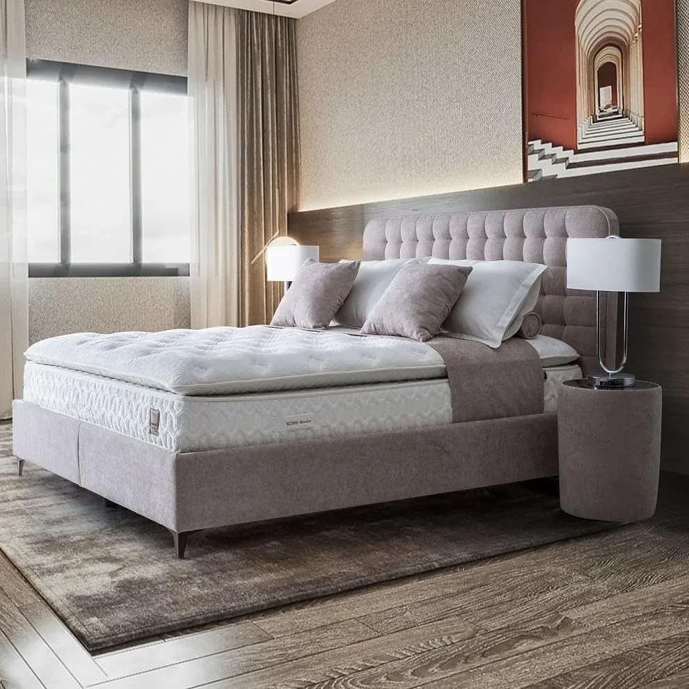 Κρεβάτι Palarmo με Αποθηκευτικό Χώρο - 150x200cm Μπεζ