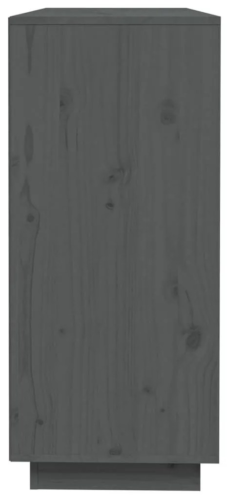 Συρταριέρα Γκρί 110,5x35x80 εκ. από Μασίφ Ξύλο Πεύκου - Γκρι