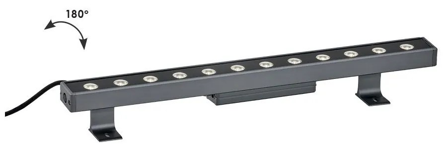 Προβολέας Γραμμικός Wall Washer Marvel 4187300 LED 14W 3200K 635Lm 60x6,3cm Dark Grey Viokef