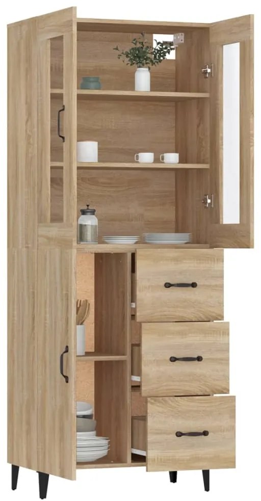vidaXL Ντουλάπι Sonoma δρυς 69,5 x 34 x 180 εκ. από Επεξεργασμένο Ξύλο