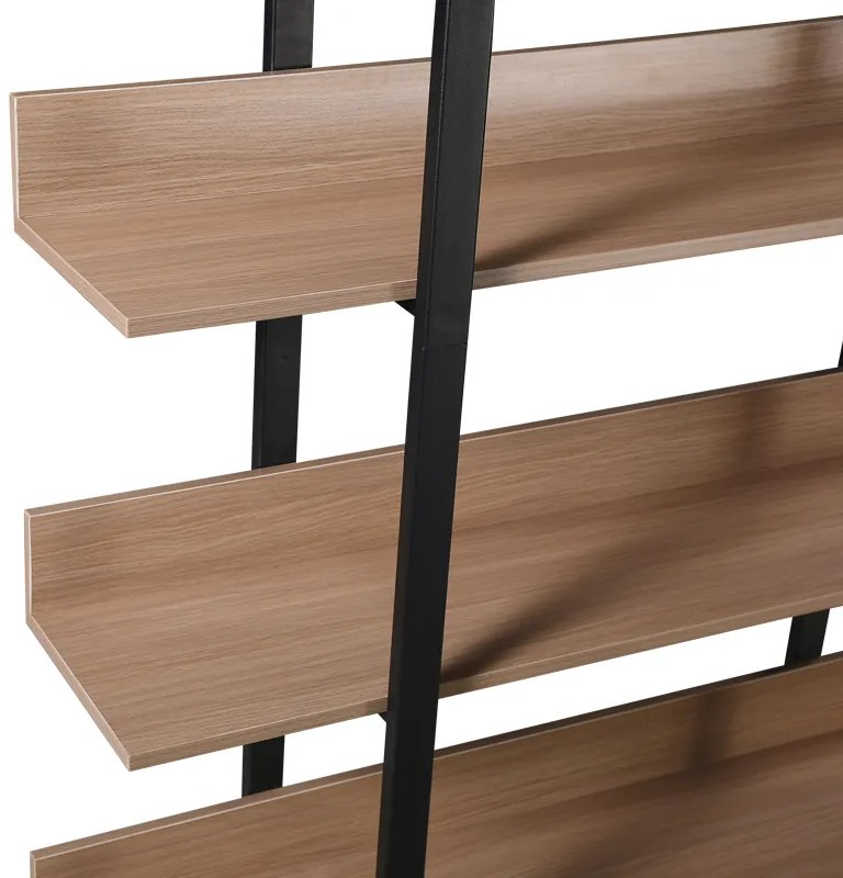 Βιβλιοθήκη Boderta pakoworld σε sonoma-μαύρη απόχρωση 120x30x190εκ