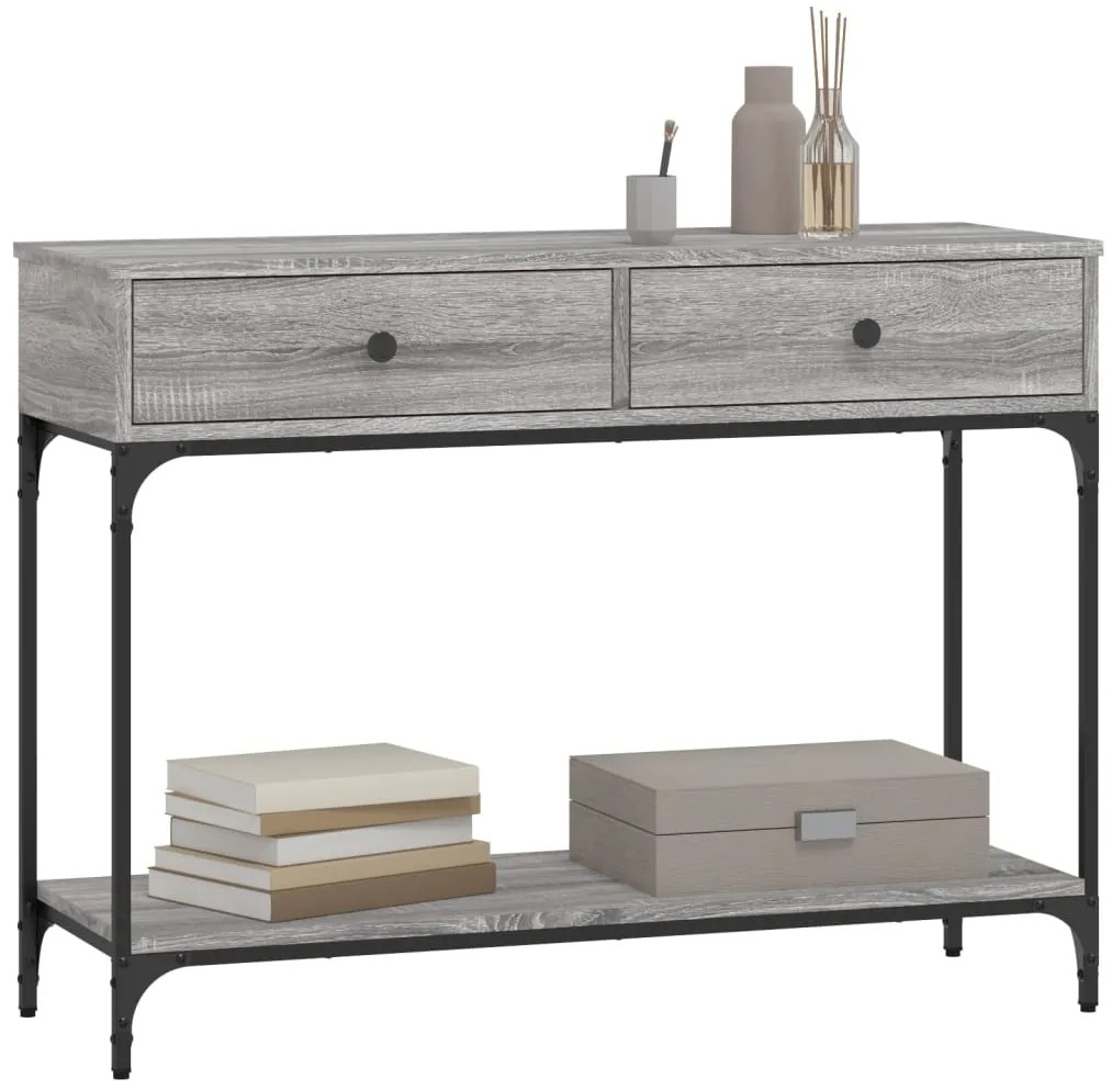 vidaXL Τραπέζι Κονσόλα Γκρι Sonoma 100x34,5x75 εκ. Επεξεργασμένο Ξύλο