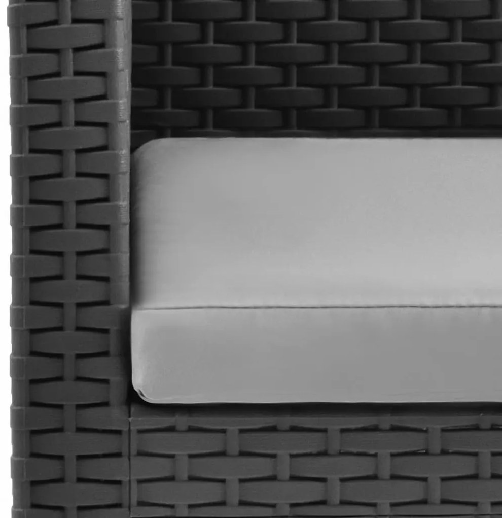 vidaXL Πολυθρόνες Κήπου με Μαξιλάρια 2 τεμ. Ανθρακί Ρατάν Πολυπ/λενίου