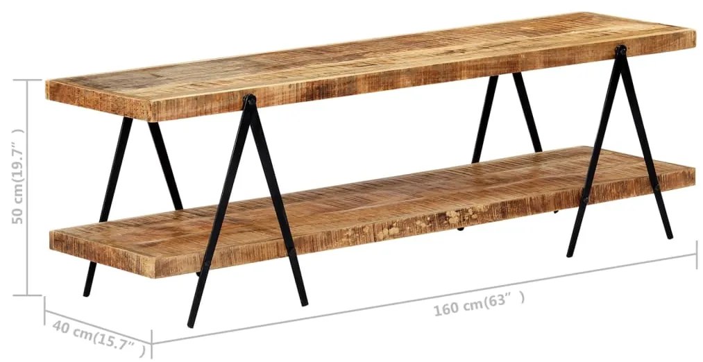 vidaXL Έπιπλο Τηλεόρασης 160 x 40 x 50 εκ. από Μασίφ Ξύλο Μάνγκο