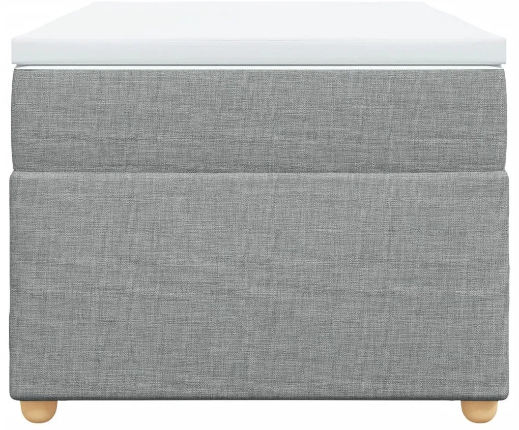 vidaXL Κρεβάτι Boxspring με Στρώμα Ανοιχτό Γκρι 100x200 εκ. Υφασμάτινο
