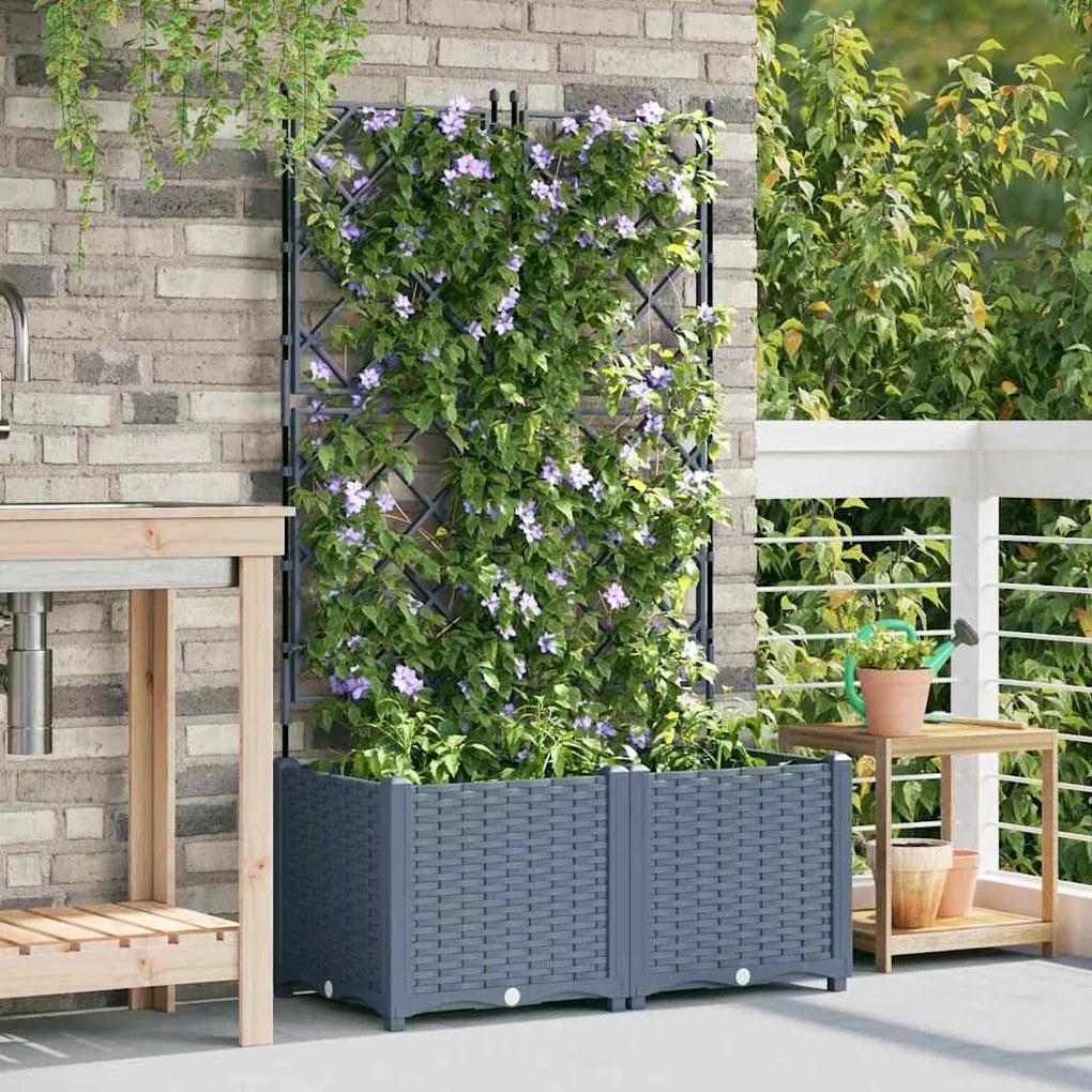 vidaXL Κηποτινάκι με Τρέλα 2 pcs Ανοιχτό γκρι 80 x 40 x 143 εκ. PP