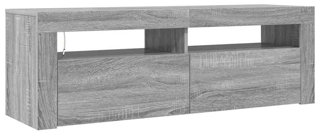 vidaXL Έπιπλο Τηλεόρασης με LED Γκρι Sonoma 120x35x40 εκ.