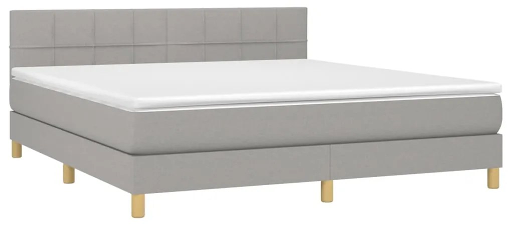 vidaXL Κρεβάτι Boxspring με Στρώμα & LED Αν.Γκρι 160x200 εκ Υφασμάτινο